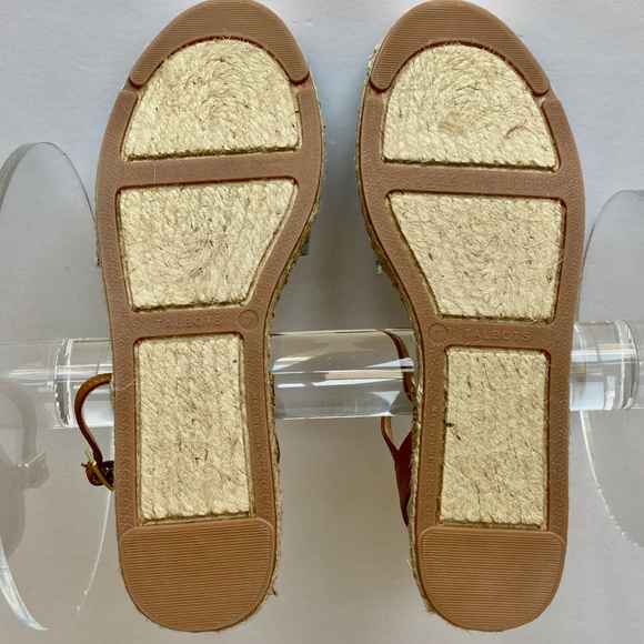 NIB Talbots Denim Espadrilles 7M Embroidered Flamingo Chambray Izzy d'Orsay - Picture 9 of 11